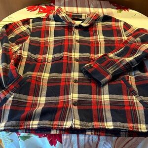 Filson Red and Blue Plaid Heavy Cotton Shirt-Jac